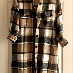 Plaid Shacket- Size Medium